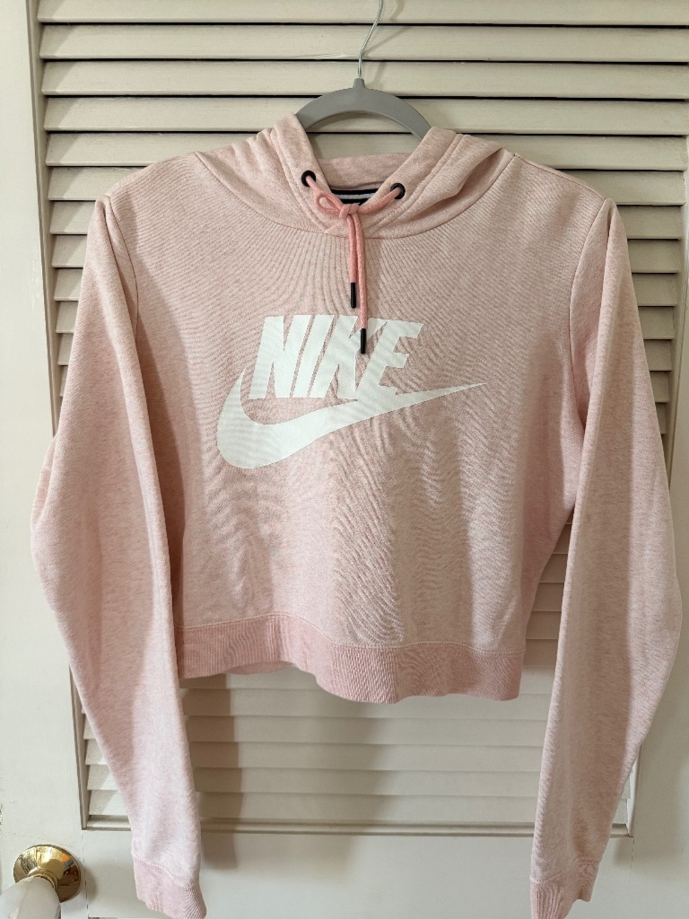 Nike Sportswear Blush Pink Cropped Fleece Hoodie Women's Small